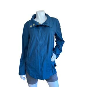 Ciao Milano Windbreaker Without-Hood Blue Raincoat Jacket Size L